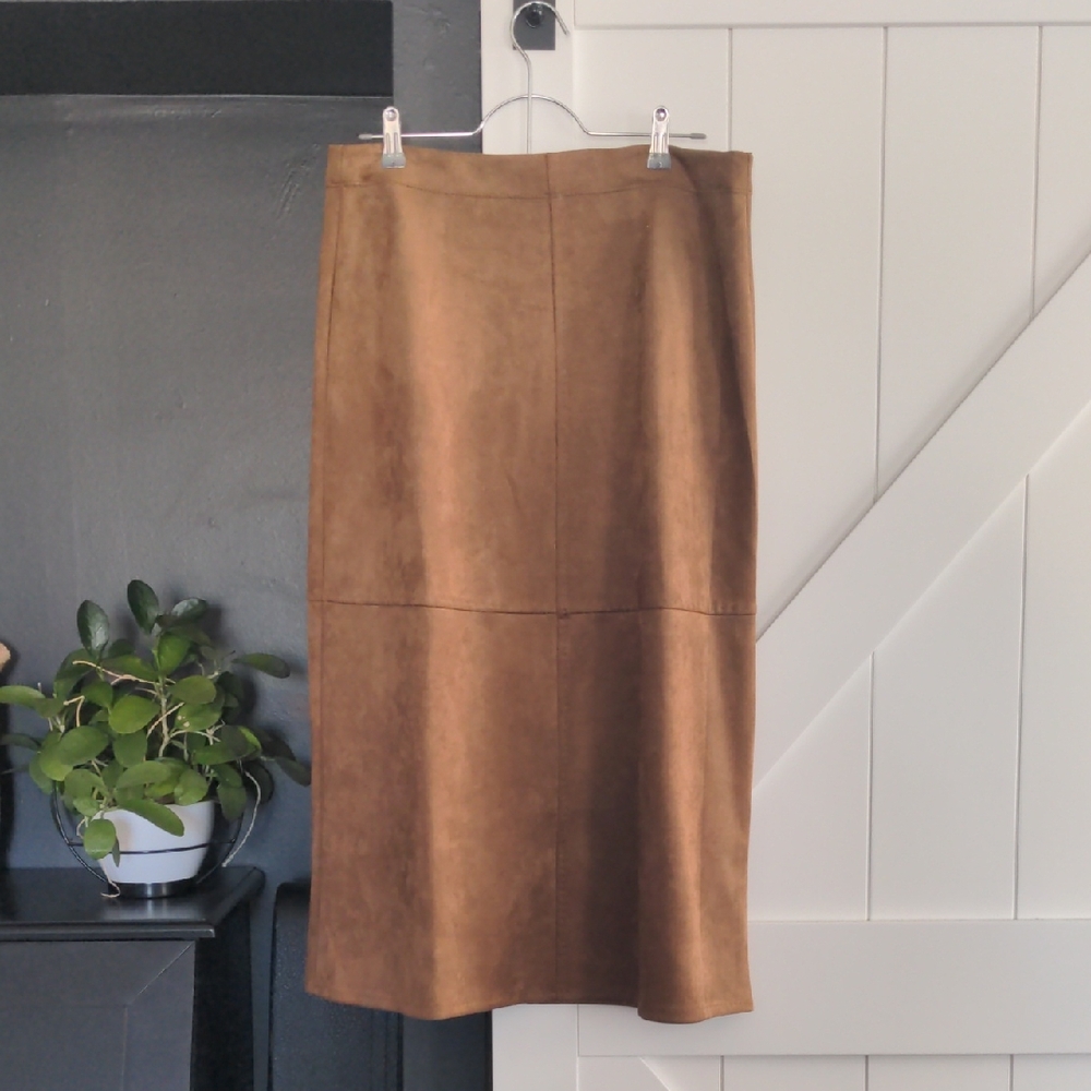 Max Studio Tan Midi Skirt
